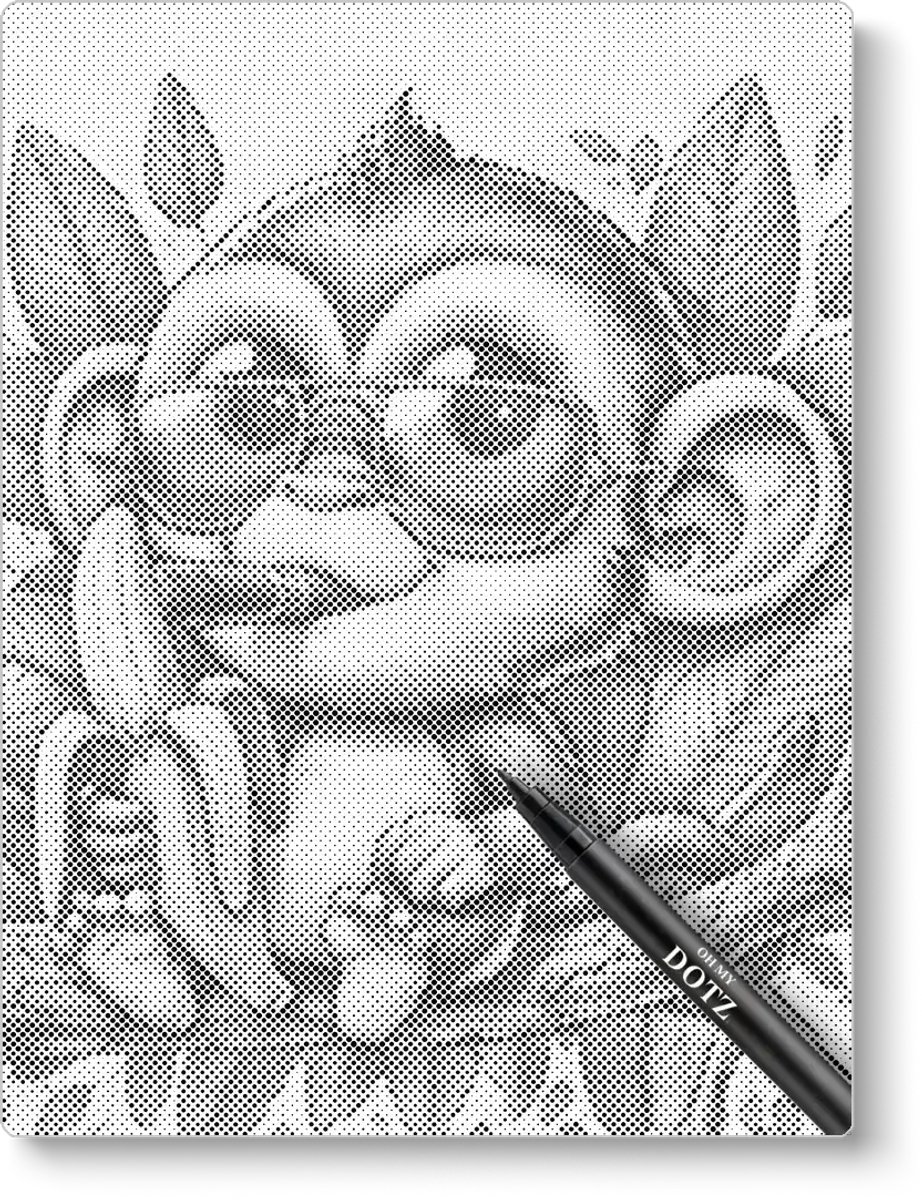 Aapje Met Bril | Stippelschilderij | 40x50cm | Dot painting | Oh My Dotz | Dots stippen | Diamond painting & Schilderen op nummer alternatief | Sinterklaas | Kerst